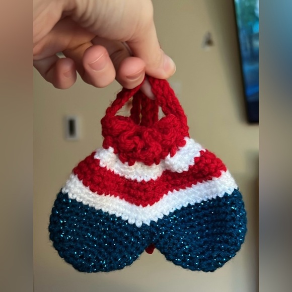 Crocheted Ball Sack ❤️💀💙 - Picture 4 of 9